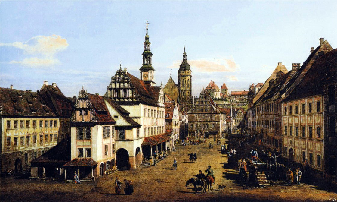 Bernardo Bellotto The Marketplace at Pirna - Canvas Print