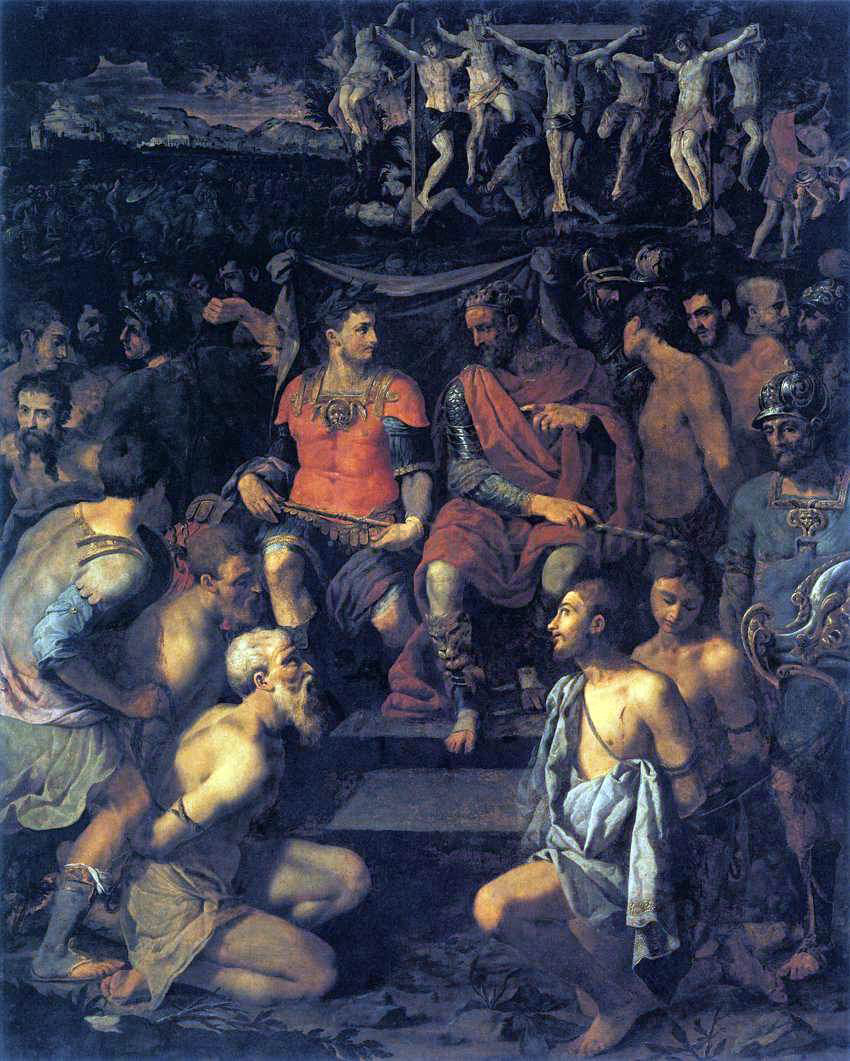 Michele Tosini The Martyrdom of the Ten Thousand - Canvas Print