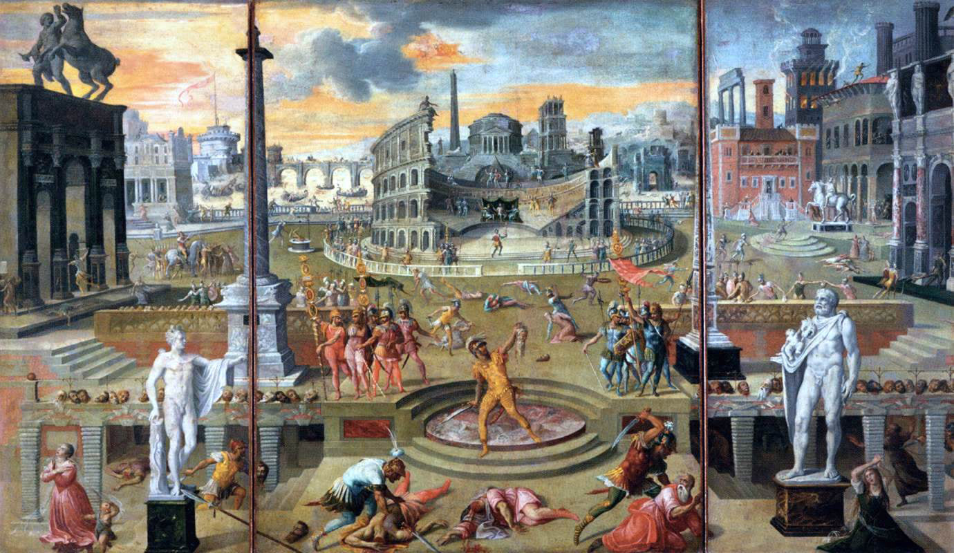 Antoine Caron The Massacres of the Triumvirate - Canvas Print