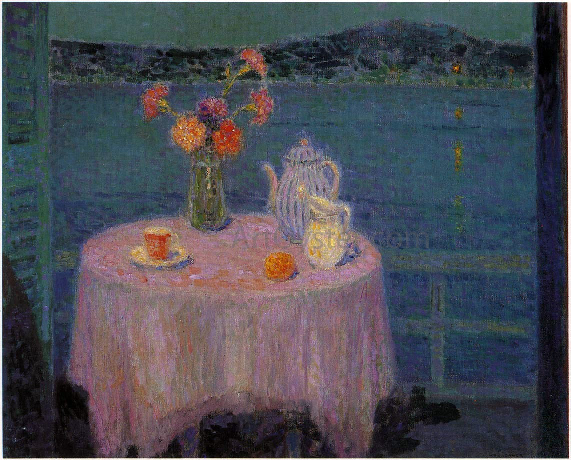 Henri Le Sidaner The Mauve Tablecloth - Canvas Print