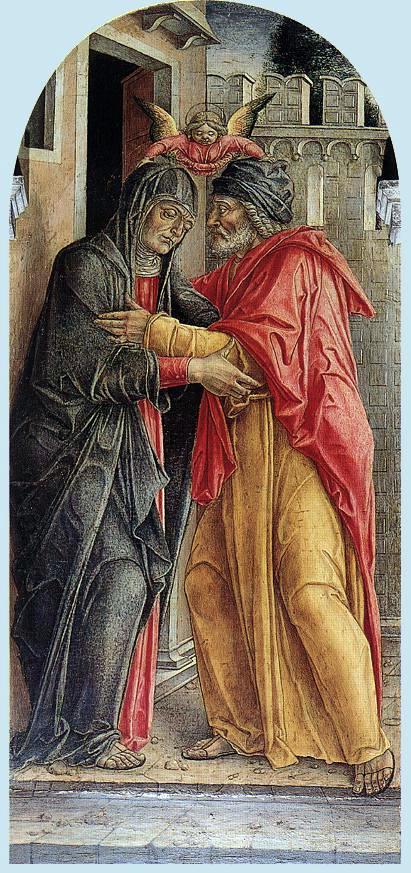 Bartolomeo Vivarini The Meeting of Anne and Joachim - Canvas Print