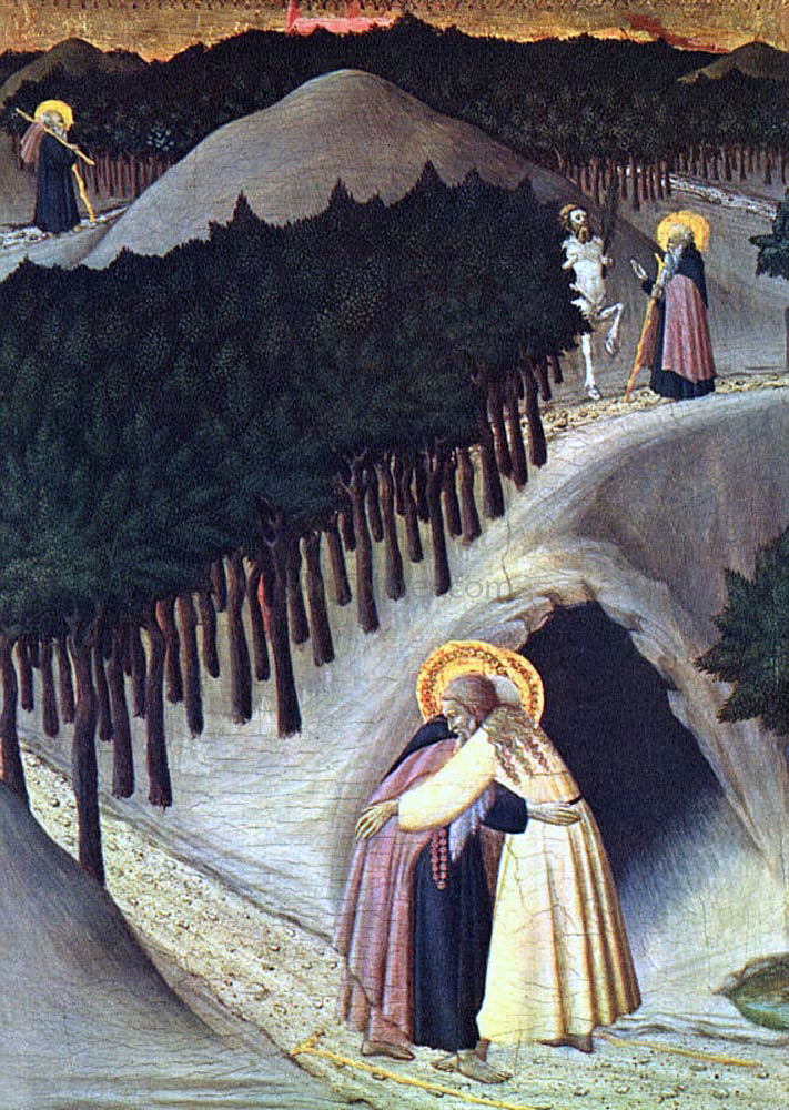 Sassetta The Meeting of St. Anthony and St. Paul - Canvas Print