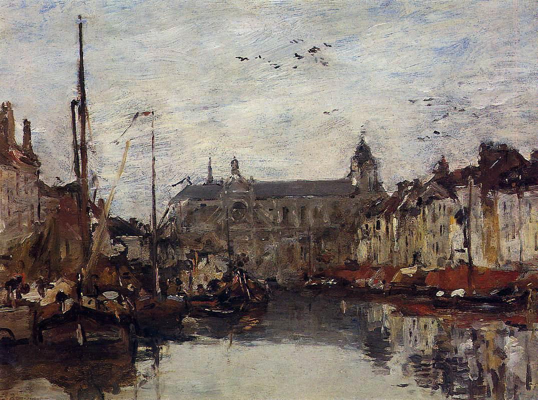 Eugene-Louis Boudin The Merchant Dock - Canvas Print