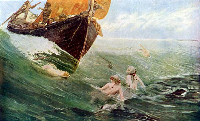 Edward Matthew Hale The Mermaid's Rock - Canvas Print