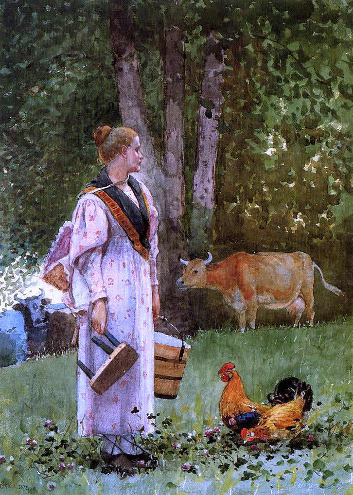 Winslow Homer The Milk Maid - Canvas Print