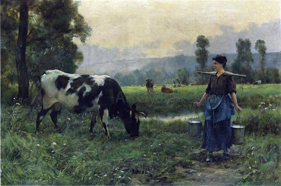 Julien Dupre The Milkmaid - Canvas Print