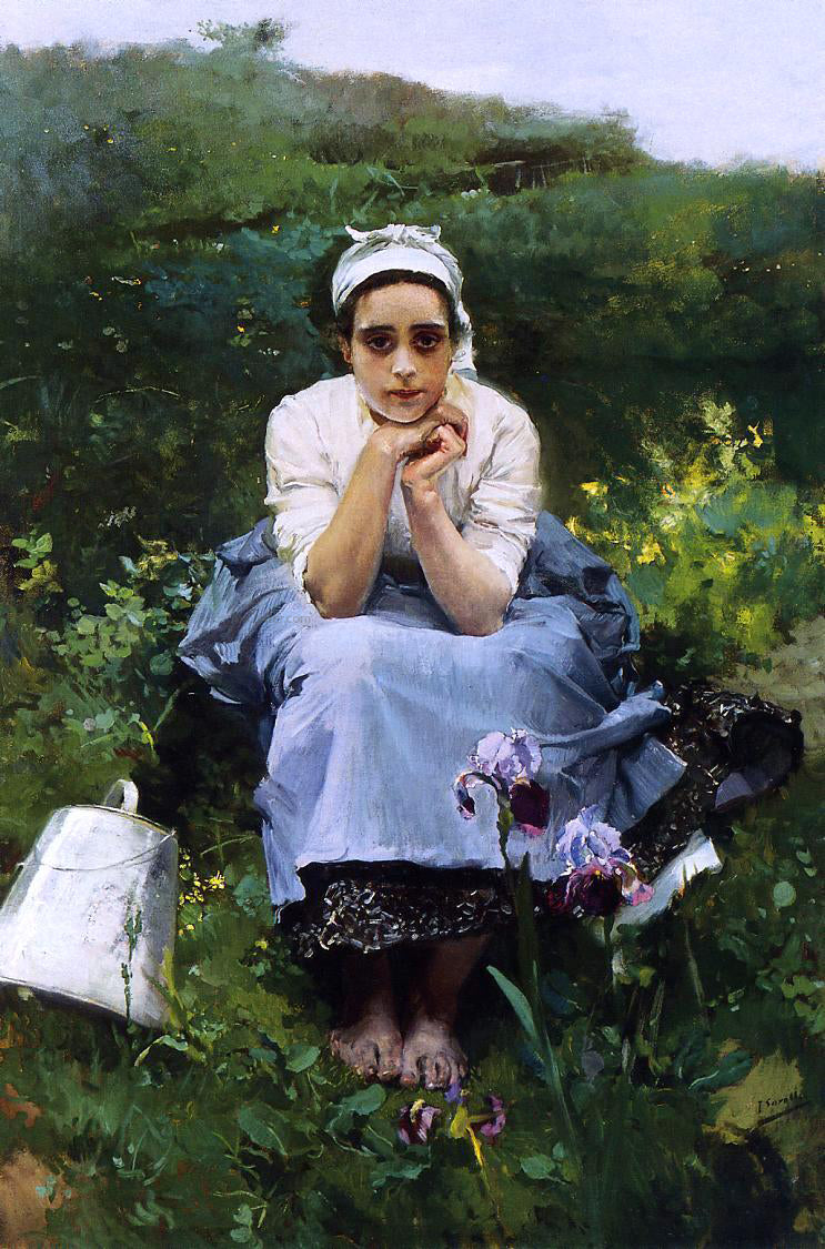 Joaquin Sorolla Y Bastida The Milkmaid - Canvas Print