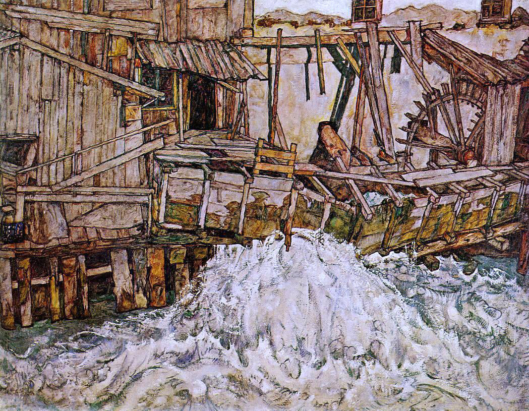 Egon Schiele A Mill - Canvas Print