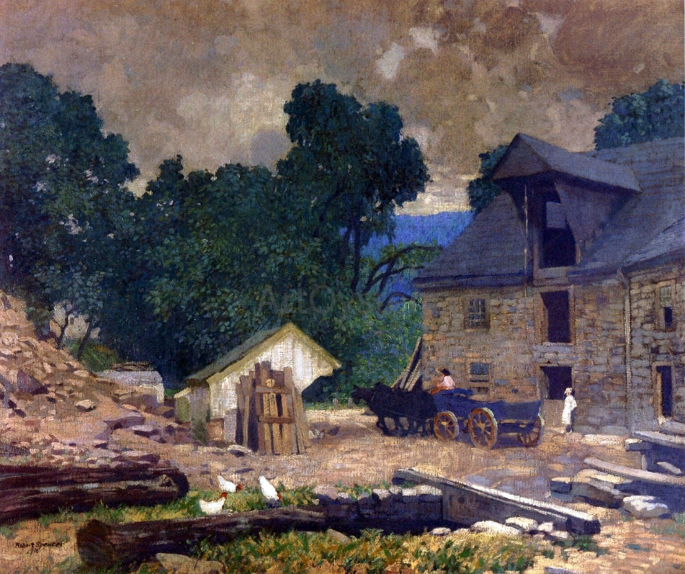 Robert Spencer The Mill Yard - Canvas Print