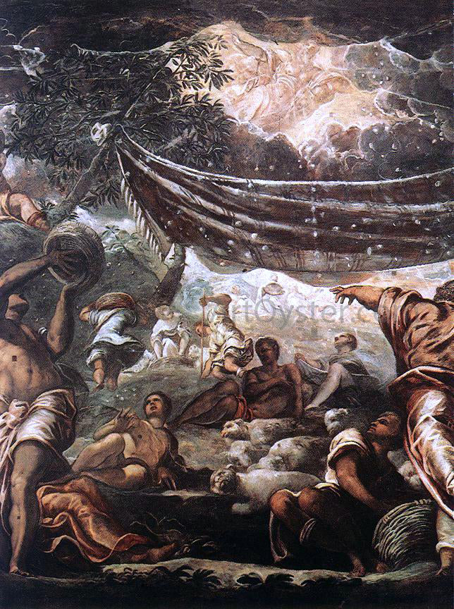 Jacopo Robusti Tintoretto The Miracle of Manna (detail: 1) - Canvas Print
