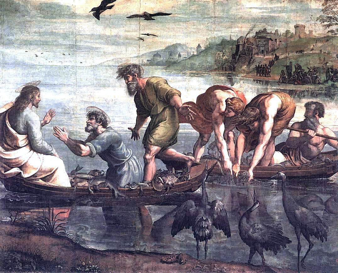 Raphael The Miraculous Draught of Fishes - Canvas Print