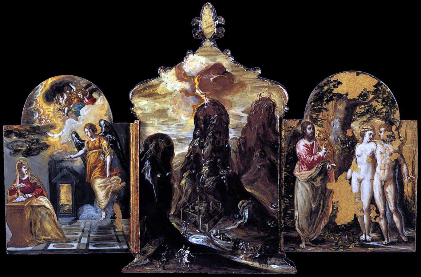 El Greco The Modena Triptych (back panels) - Canvas Print