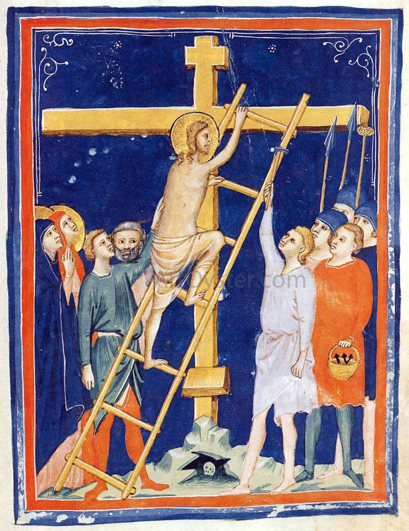 Pacino Di Bonaguida The Morgan Codex (Folio 22) - Canvas Print