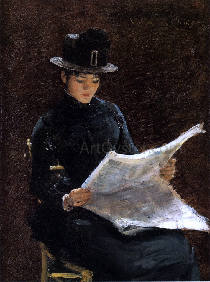 William Merritt Chase The Morning News - Canvas Print