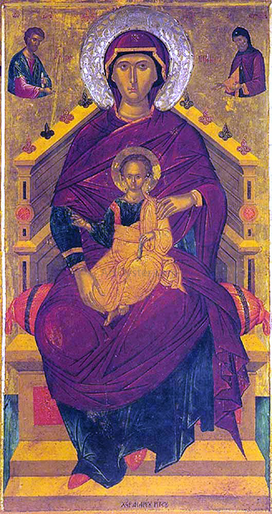 Andreas Ritzos The Mother of God Enthroned - Canvas Print