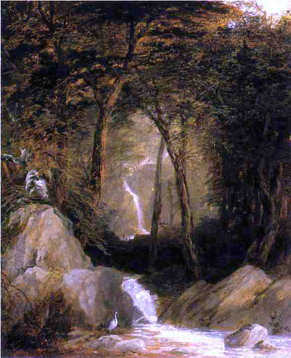 John Frederick Kensett The Mountain Stream - Canvas Print