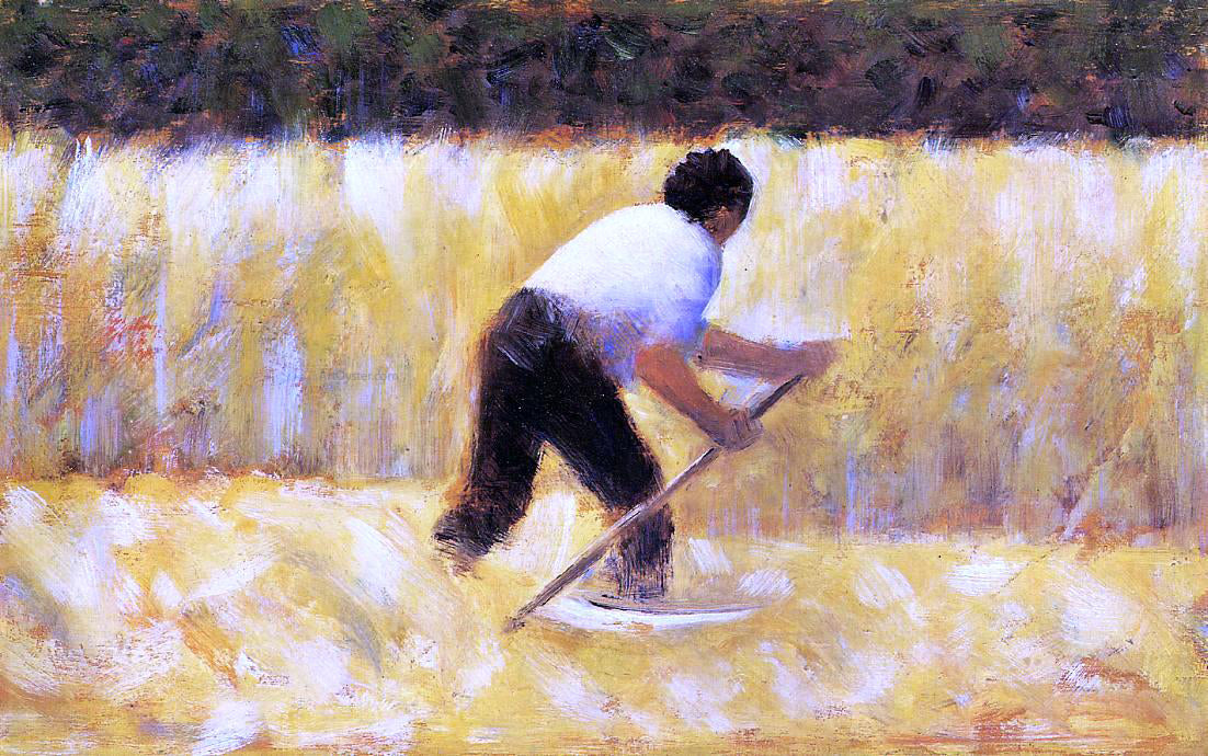 Georges Seurat The Mower - Canvas Print