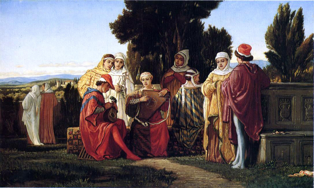Elihu Vedder The Music Party - Canvas Print