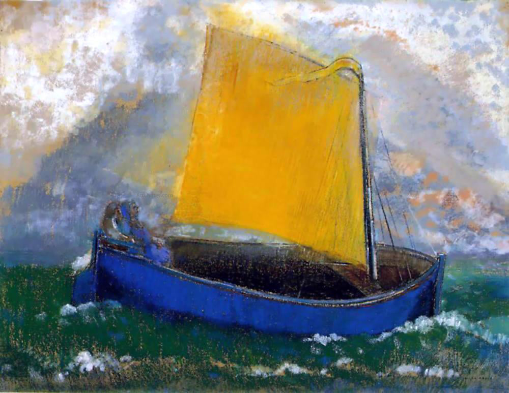 Odilon Redon The Mysterious Boat - Canvas Print