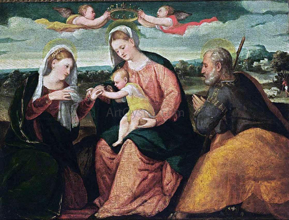 Bonifazio Veronese The Mystic Marriage of St Catherine - Canvas Print
