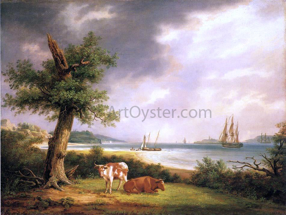 Thomas Birch The Narrows, New York Bay - Canvas Print