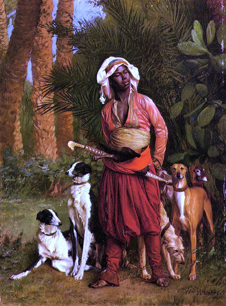 Jean-Leon Gerome The Negro Master of the Hounds - Canvas Print