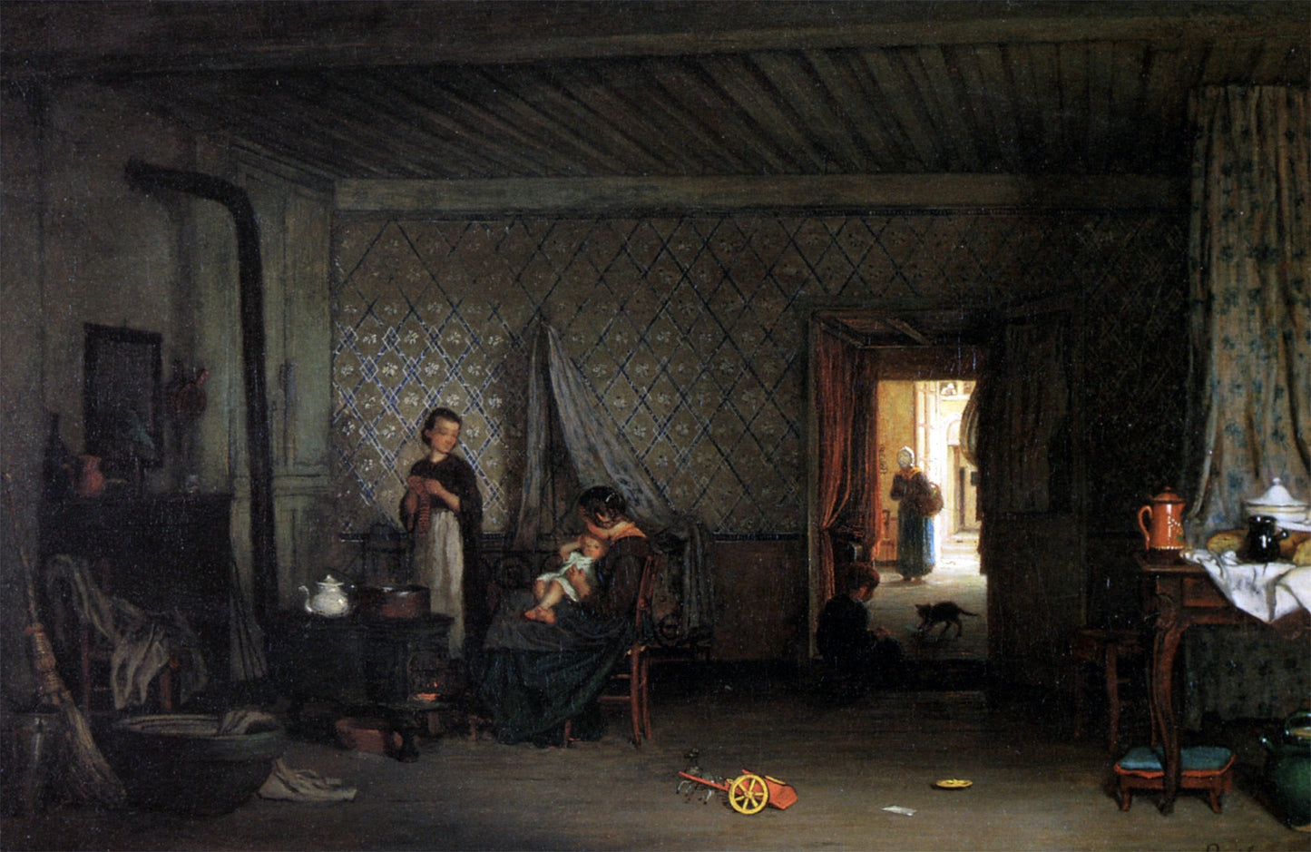 Antoine Jean Bail The New Baby - Canvas Print