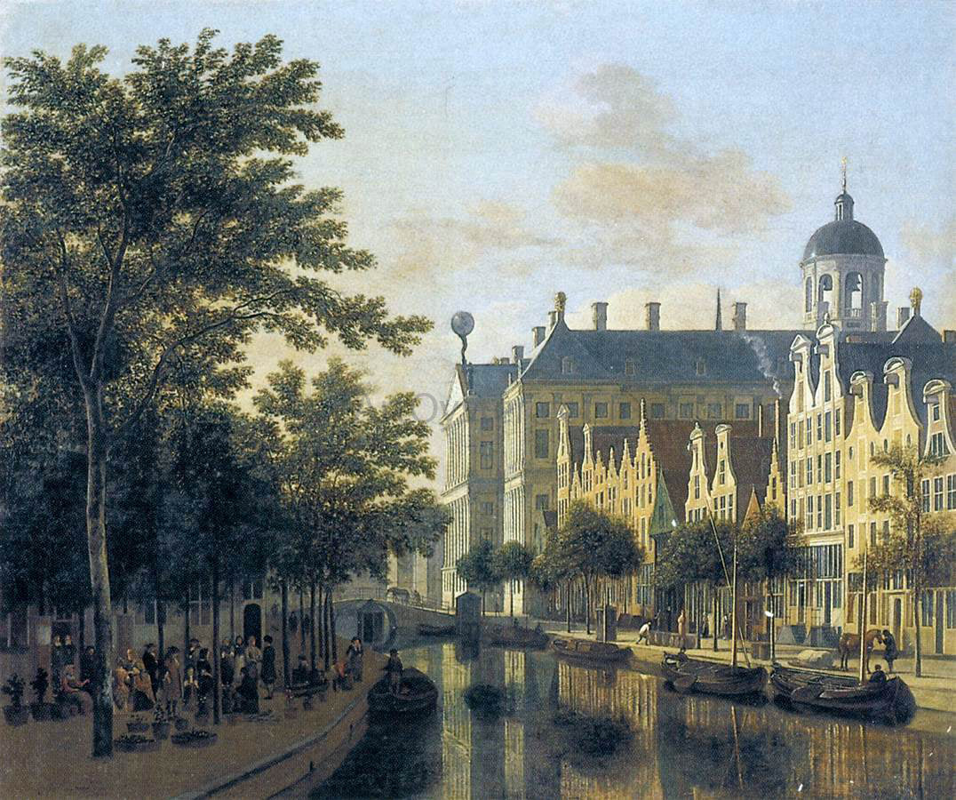 Gerrit Adriaensz Berckheyde The Nieuwezijds Voorburgswal, Amsterdam - Canvas Print