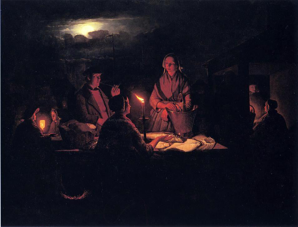 Petrus Van Schendel The Night Market - Canvas Print