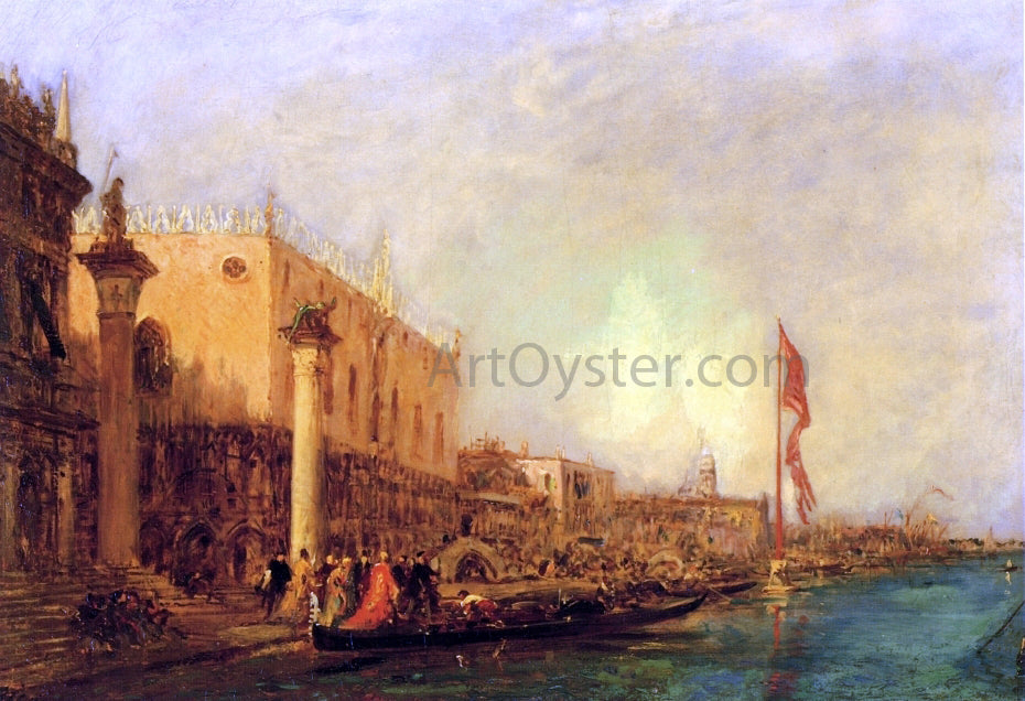 Felix Ziem The Nobleman's Embarcation - Canvas Print