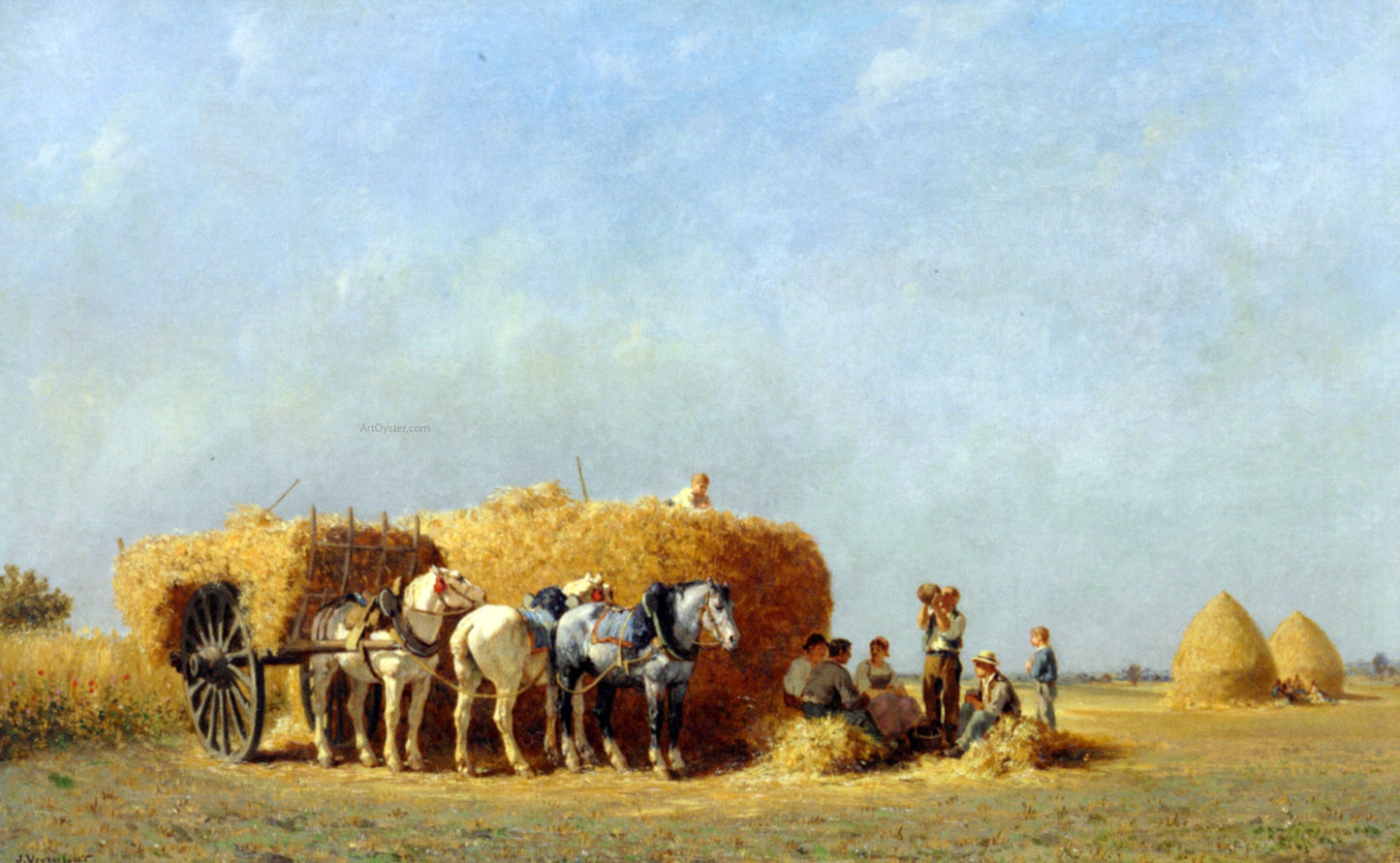 Jules Jacques Veyrassat The Noonday Meal - Canvas Print