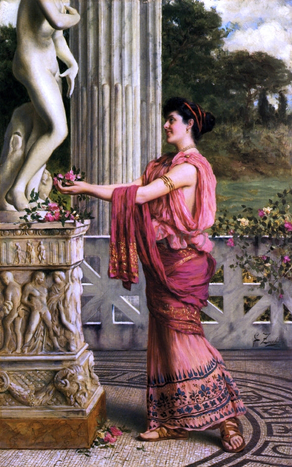 Guglielmo Zocchi The Offering - Canvas Print