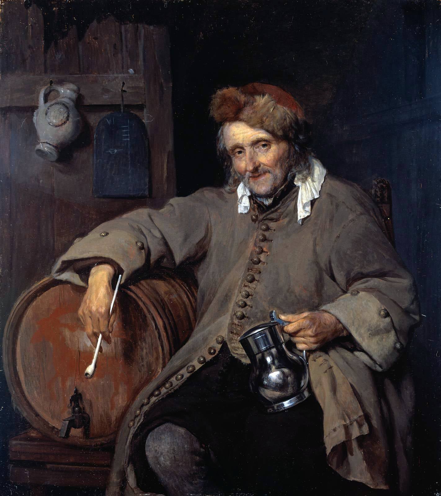 Gabriel Metsu The Old Drinker - Canvas Print