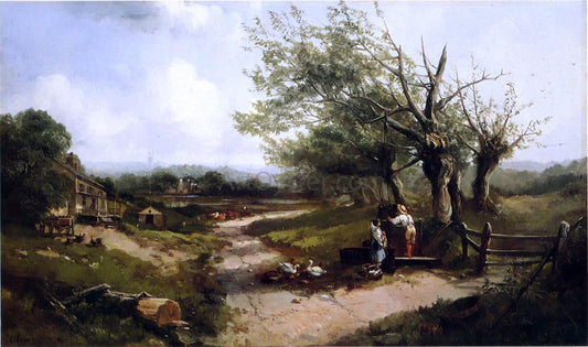 Andrew W Melrose The Old Oaken Bucket - Canvas Print