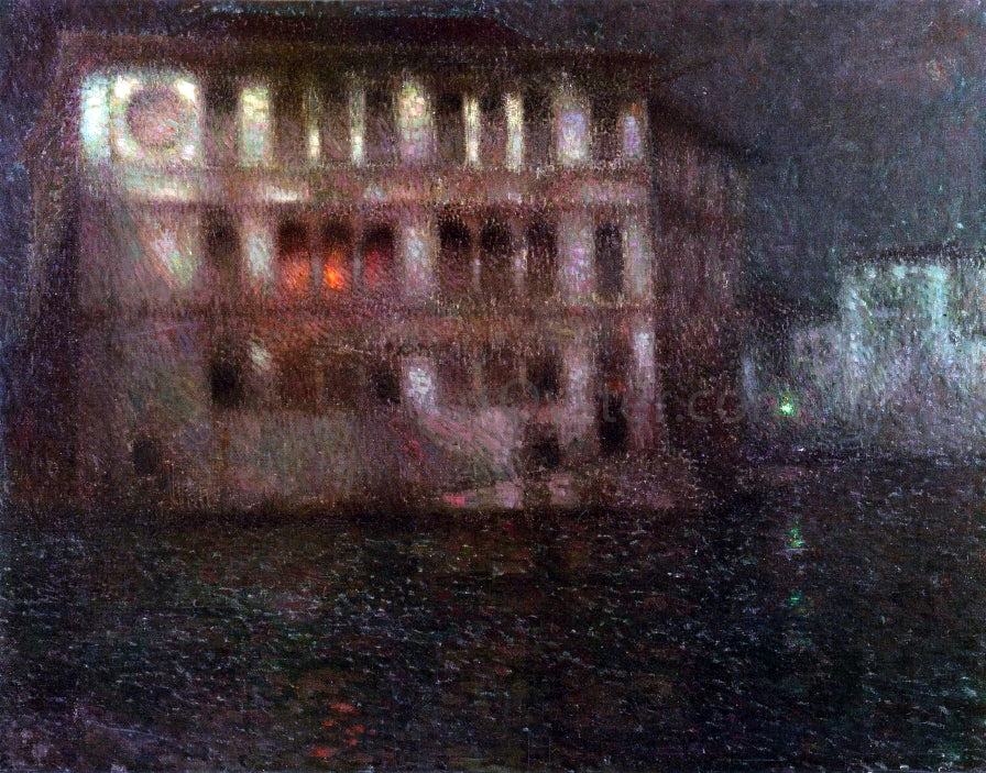 Henri Le Sidaner The Old Palace, Moonlight, Venice - Canvas Print