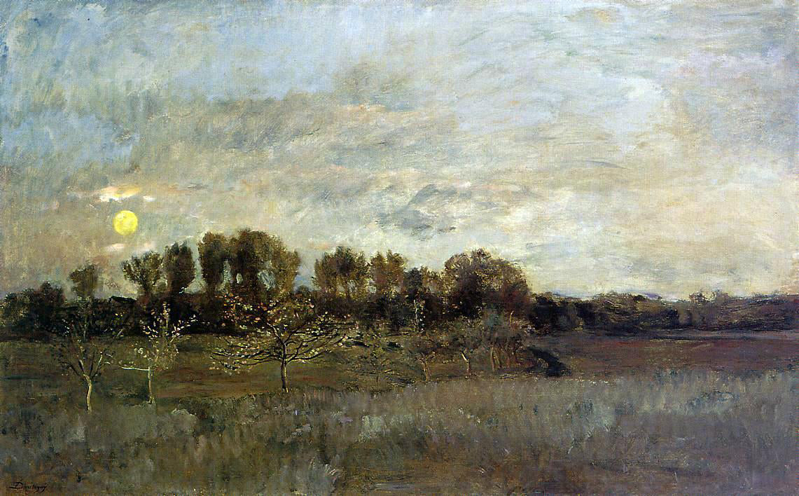 Charles Francois Daubigny The Orchard at Sunset - Canvas Print