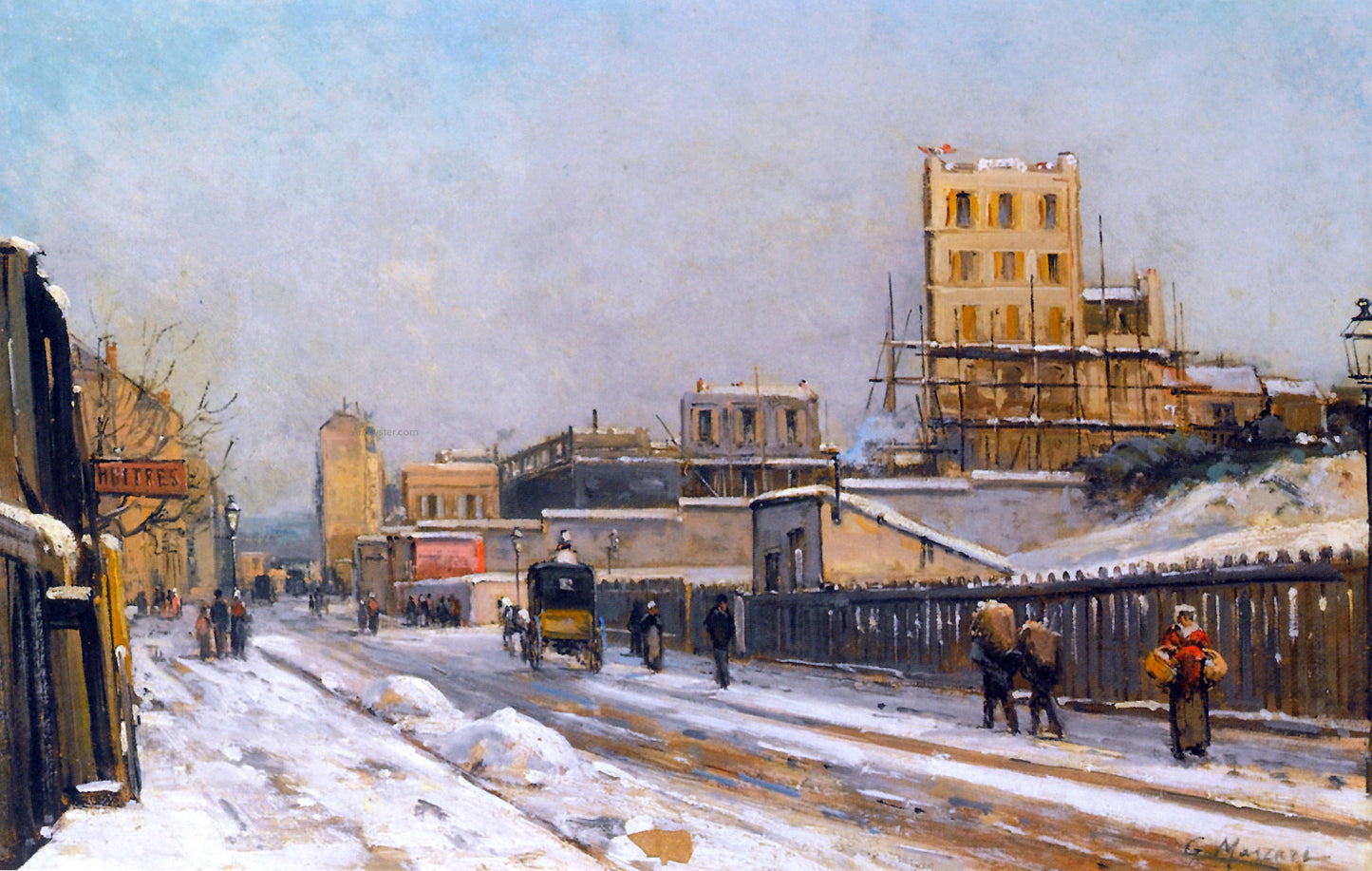 Gustave Mascart The Outskirts of Paris in the Wintertime - Canvas Print