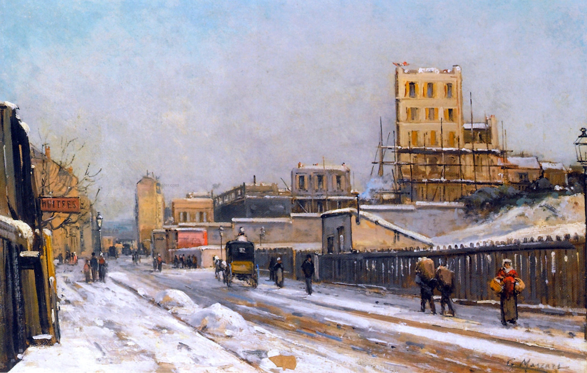 Gustave Mascart The Outskirts of Paris in the Wintertime - Canvas Print