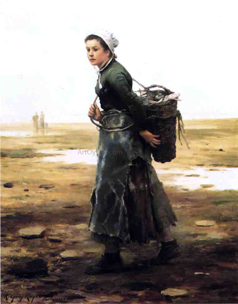 Daniel Ridgway Knight The Oyster Gatherer - Canvas Print