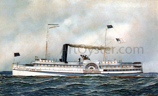 Antonio Jacobsen The Paddle Steamer "Larchmont" - Canvas Print