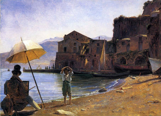 Thomas Fearnley A Painter and a Boy - Canvas Print