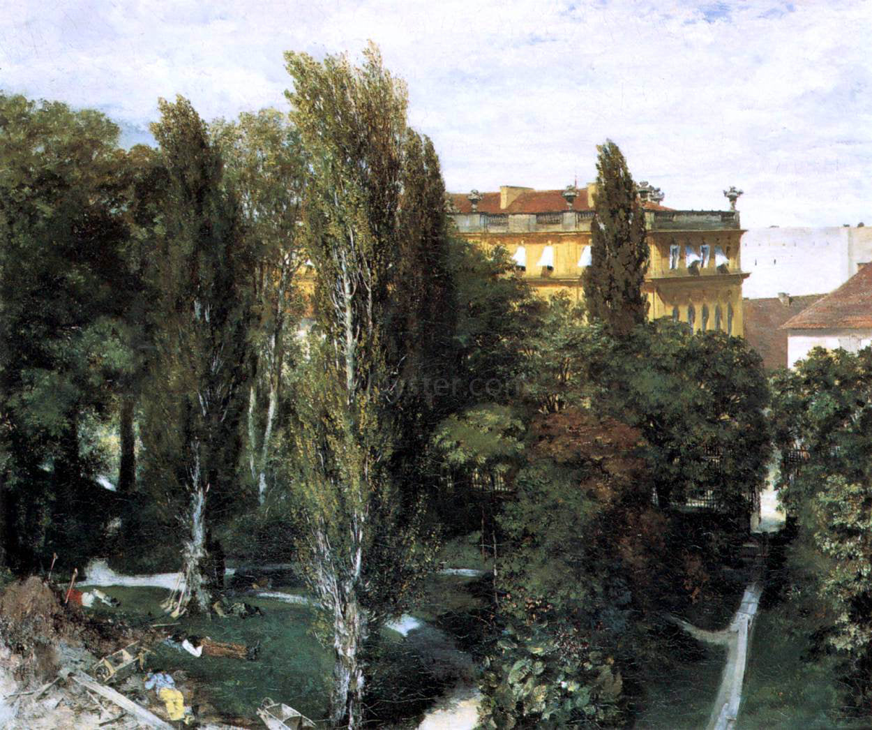 Adolph Von Menzel The Palace Garden of Prince Albert - Canvas Print