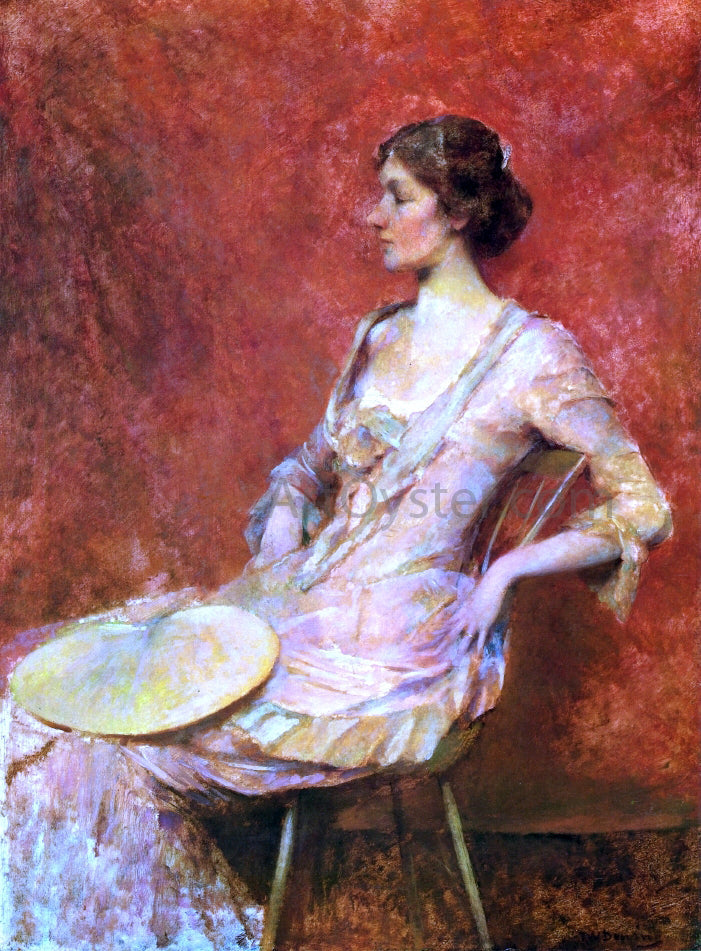 Thomas Wilmer Dewing The Palm Leaf Fan - Canvas Print