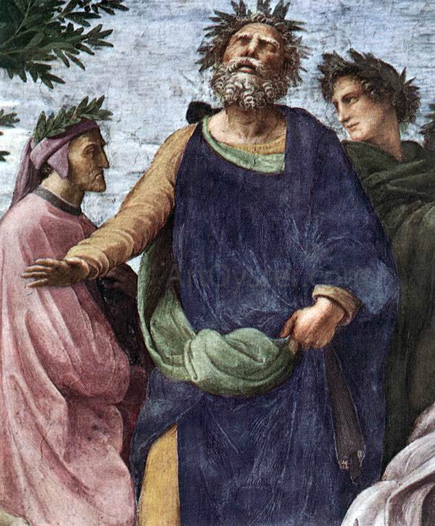 Raphael The Parnassus (detail 7) (Stanza della Segnatura) - Canvas Print