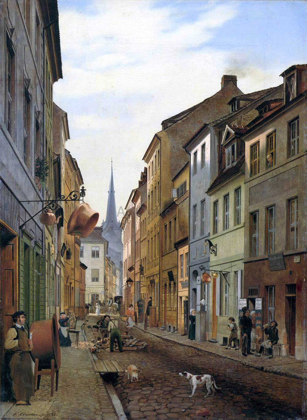 Eduard Gaertner The Parochialstrasse in Berlin - Canvas Print