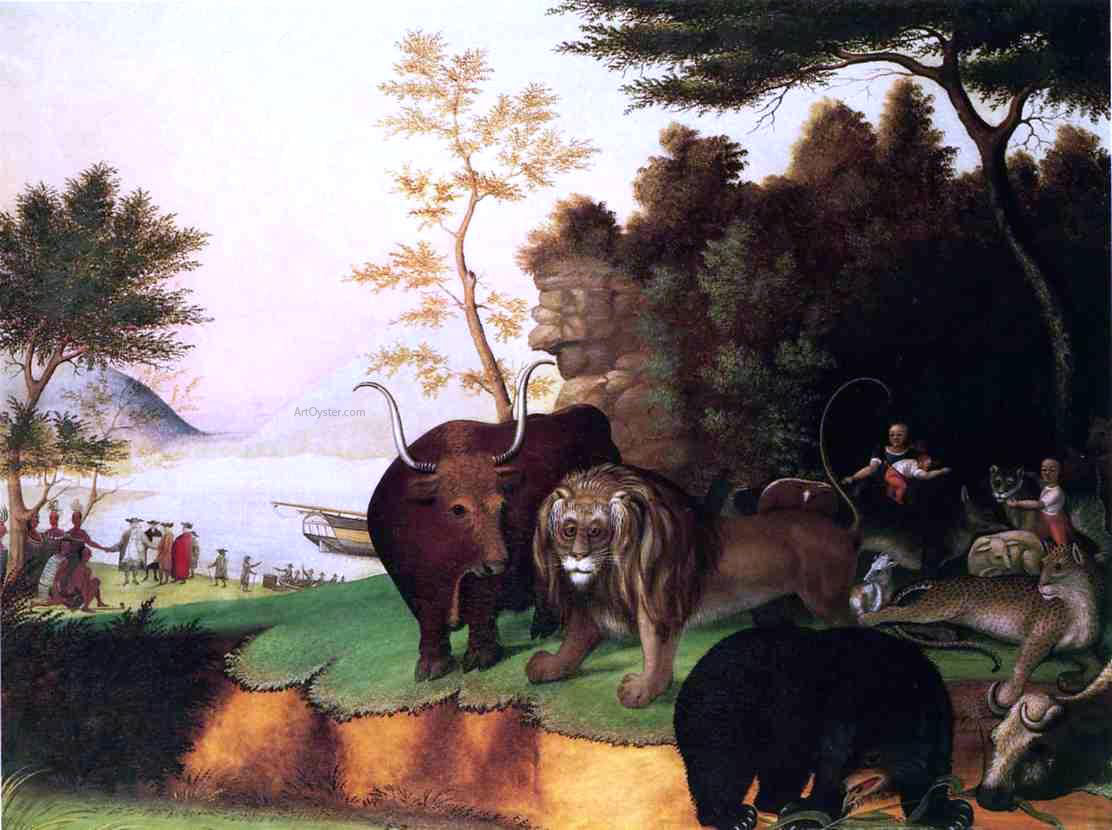 Edward Hicks The Peaceble Kingdom - Canvas Print