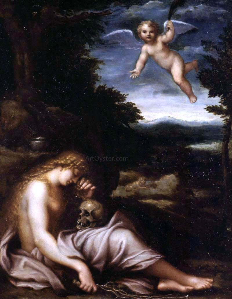Agostino Carracci The Penitent Magdalen - Canvas Print