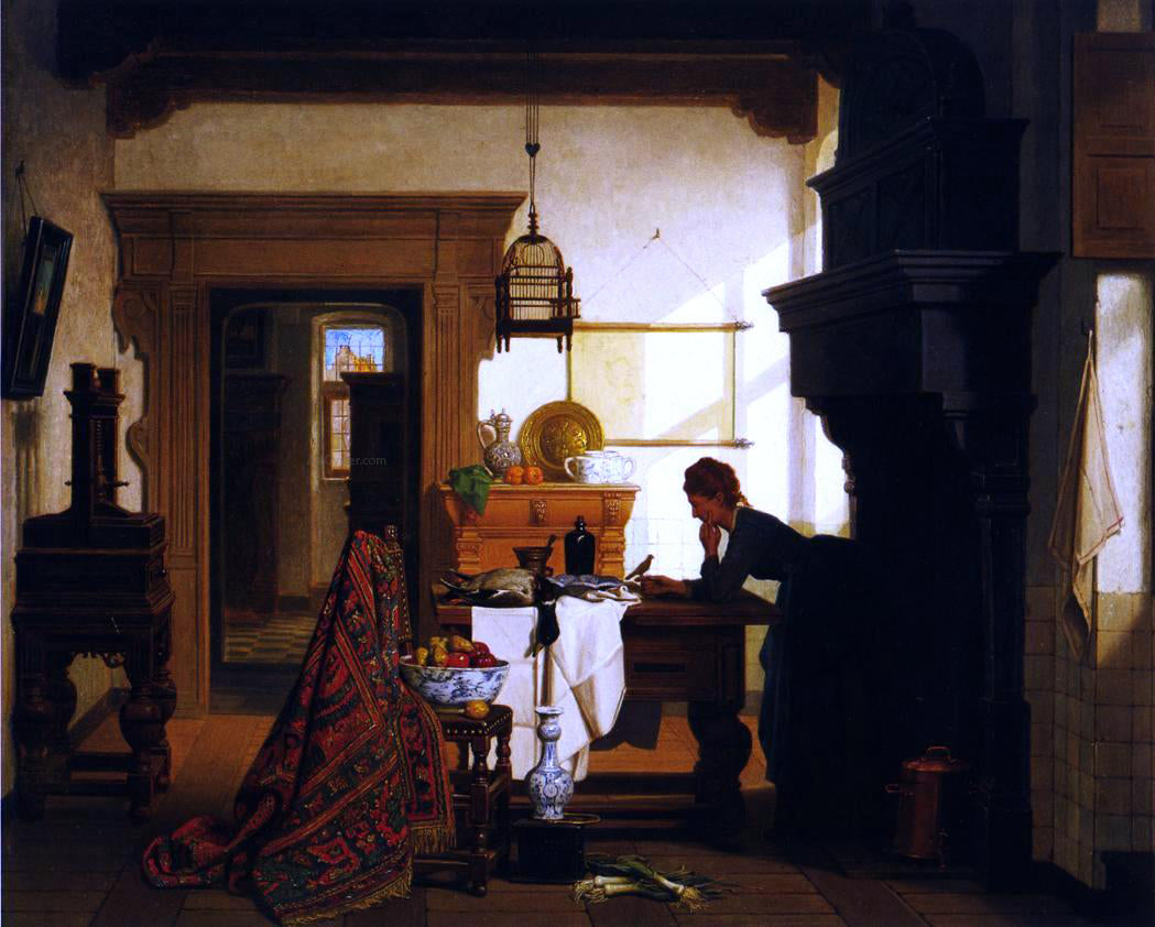 Charles Joseph Grips The Pet Bird - Canvas Print