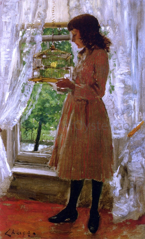 William Merritt Chase The Pet Canary - Canvas Print