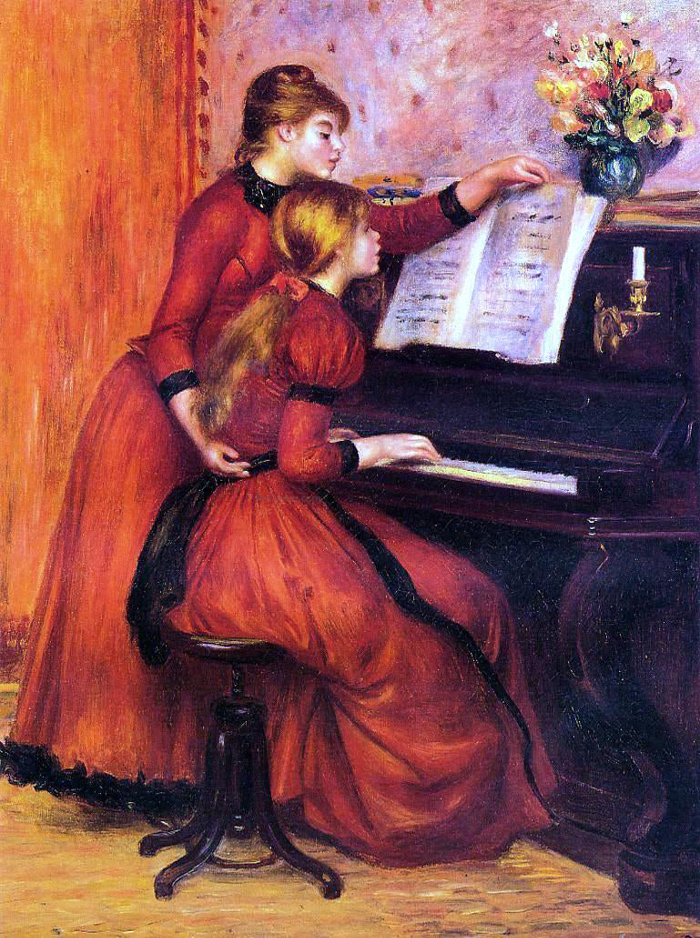 Pierre Auguste Renoir A Piano Lesson - Canvas Print